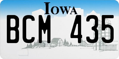 IA license plate BCM435