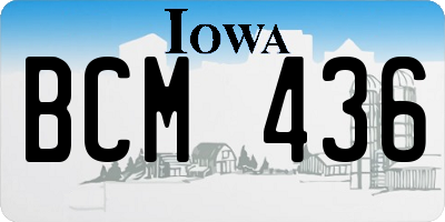 IA license plate BCM436