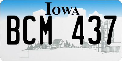 IA license plate BCM437