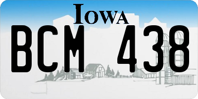 IA license plate BCM438