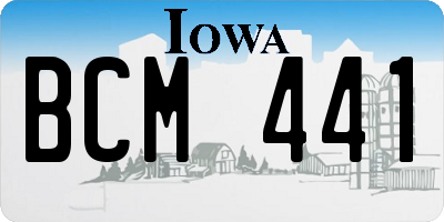 IA license plate BCM441
