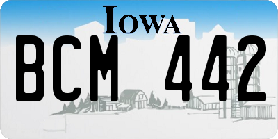 IA license plate BCM442