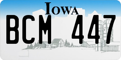 IA license plate BCM447