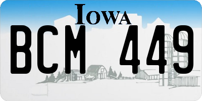 IA license plate BCM449