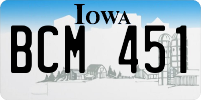 IA license plate BCM451