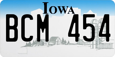 IA license plate BCM454
