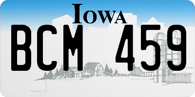 IA license plate BCM459