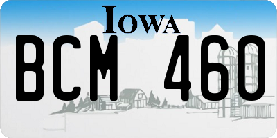 IA license plate BCM460
