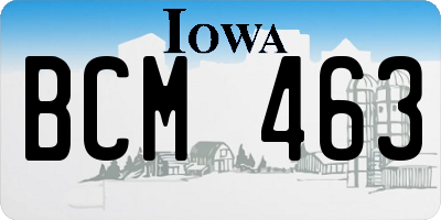 IA license plate BCM463