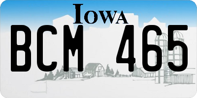 IA license plate BCM465