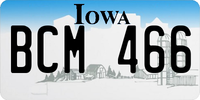 IA license plate BCM466