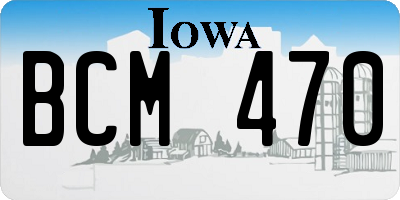 IA license plate BCM470