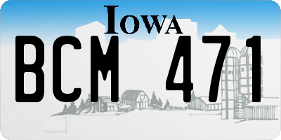 IA license plate BCM471
