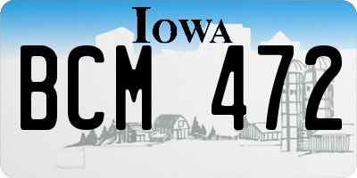 IA license plate BCM472