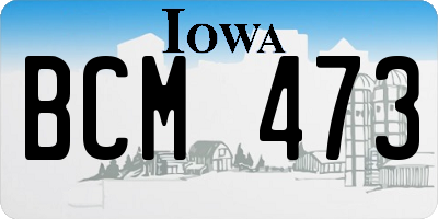IA license plate BCM473