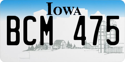 IA license plate BCM475