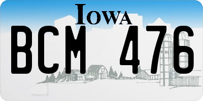 IA license plate BCM476