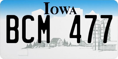 IA license plate BCM477