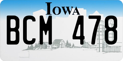 IA license plate BCM478