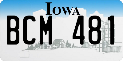 IA license plate BCM481