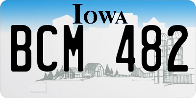 IA license plate BCM482