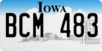 IA license plate BCM483