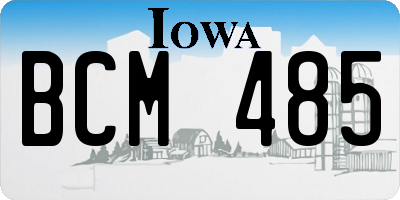 IA license plate BCM485
