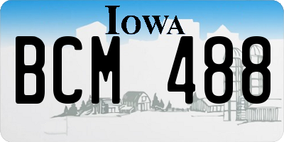 IA license plate BCM488