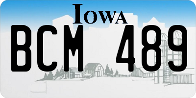 IA license plate BCM489