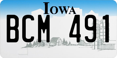 IA license plate BCM491