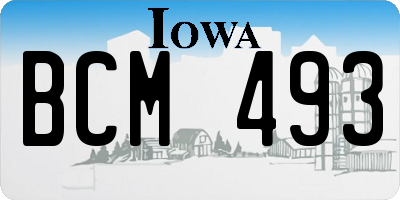 IA license plate BCM493
