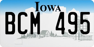 IA license plate BCM495