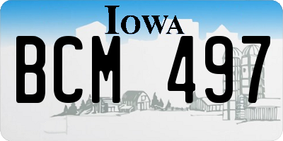IA license plate BCM497