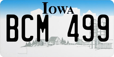 IA license plate BCM499