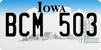 IA license plate BCM503