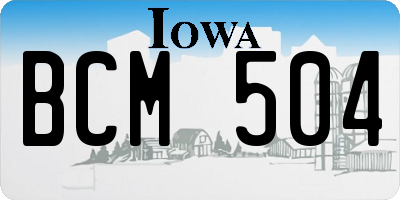 IA license plate BCM504