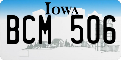 IA license plate BCM506