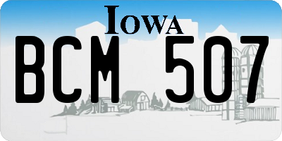 IA license plate BCM507