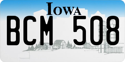 IA license plate BCM508