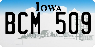 IA license plate BCM509