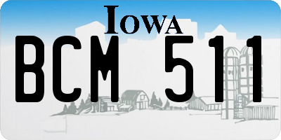 IA license plate BCM511