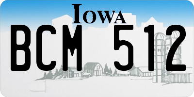 IA license plate BCM512
