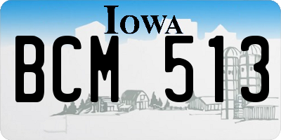 IA license plate BCM513