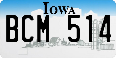 IA license plate BCM514