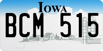 IA license plate BCM515