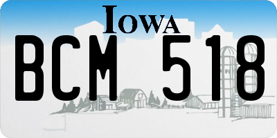 IA license plate BCM518