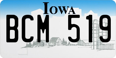 IA license plate BCM519