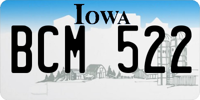IA license plate BCM522