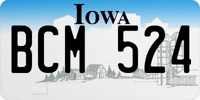 IA license plate BCM524