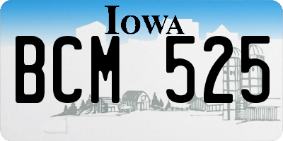 IA license plate BCM525